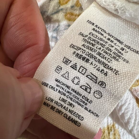 Free People White Gardenia Retro Print Tunic Mini Swing Dress size S - Picture 5 of 14